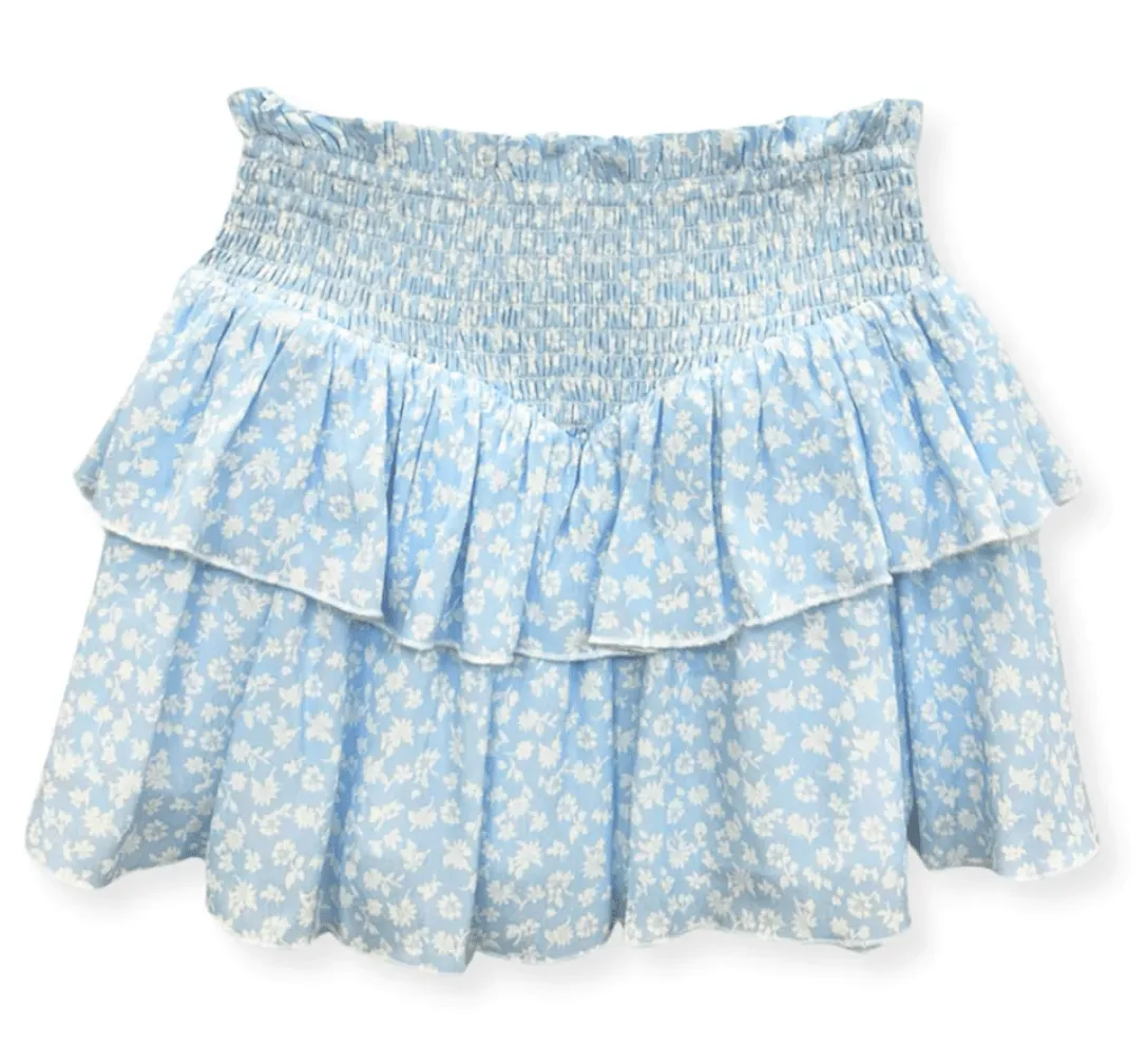 Brooke Print Skirt in Blue Ditsy Floral by KatieJ Tween