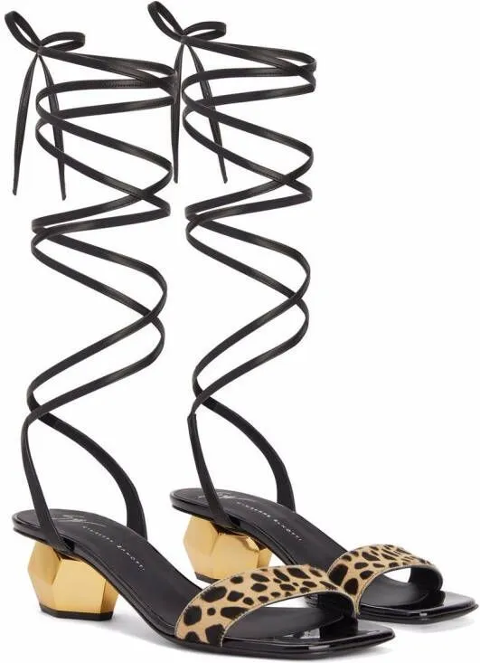 Brown Giuseppe Zanotti Magentha sandal with criss-cross straps