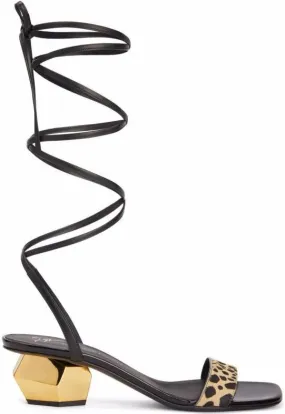 Brown Giuseppe Zanotti Magentha sandal with criss-cross straps