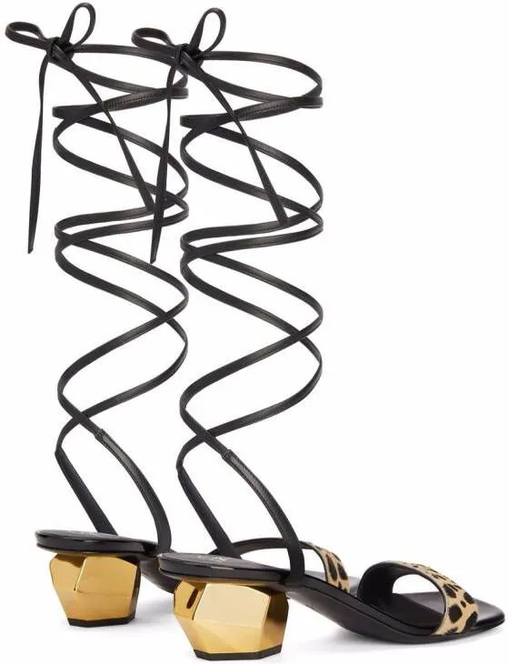 Brown Giuseppe Zanotti Magentha sandal with criss-cross straps