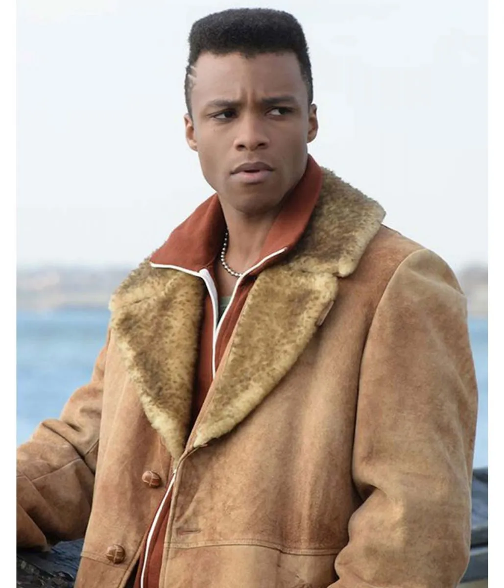 Shearling Suede Leather Jacket named Pose Dyllón Burnside