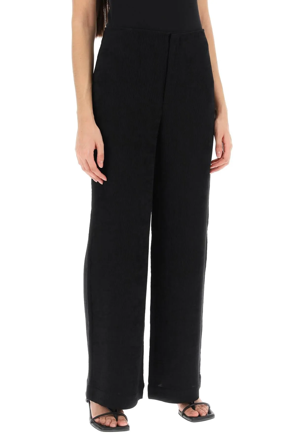 By Malene Birger marchei wide leg pants in BLACK