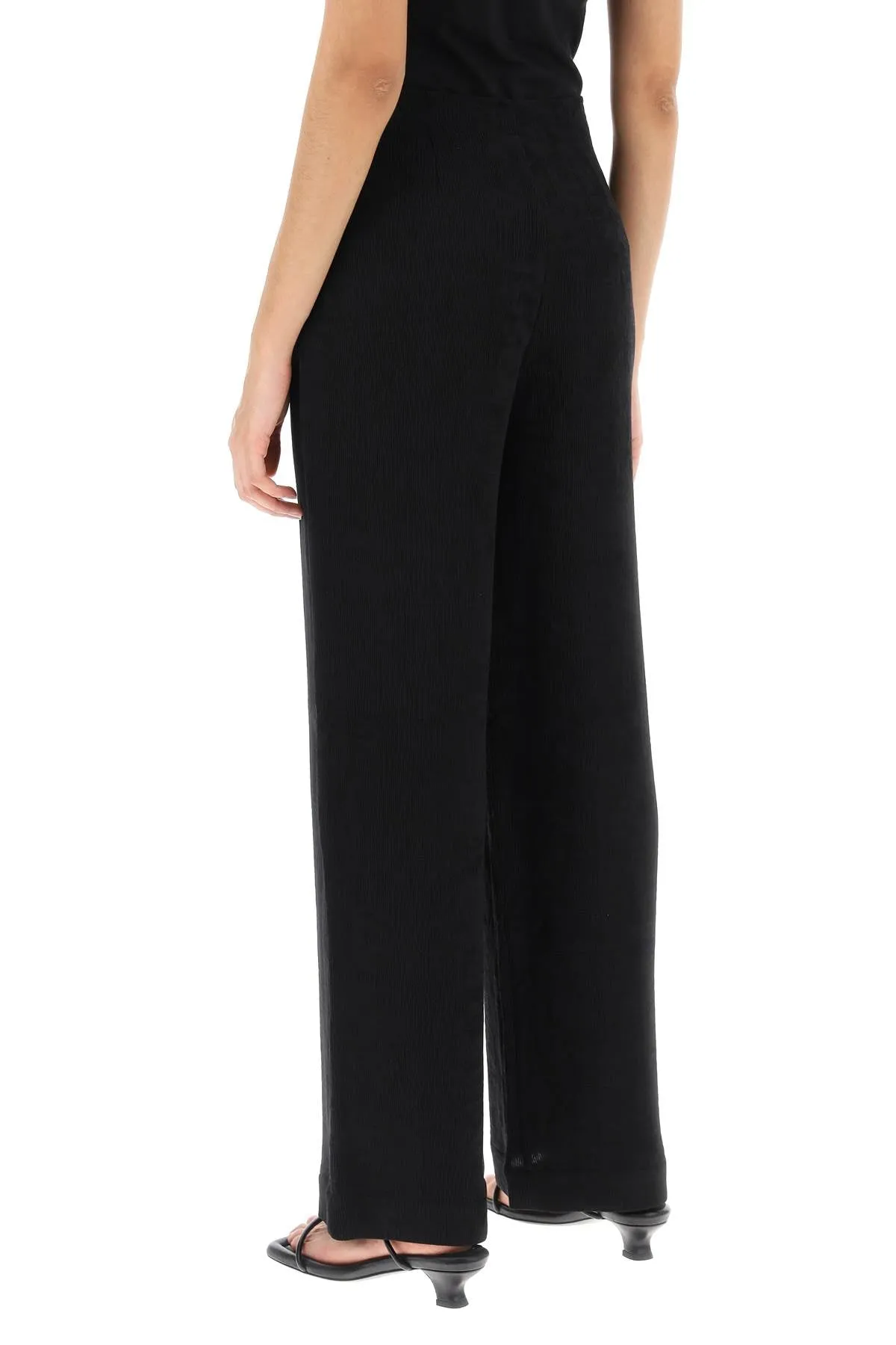 By Malene Birger marchei wide leg pants in BLACK