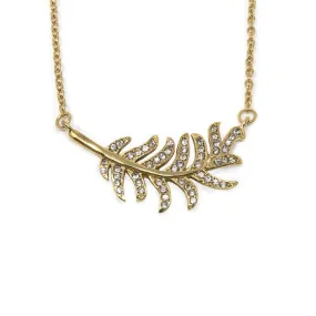 Gold Cubic Zirconia Branch Necklace