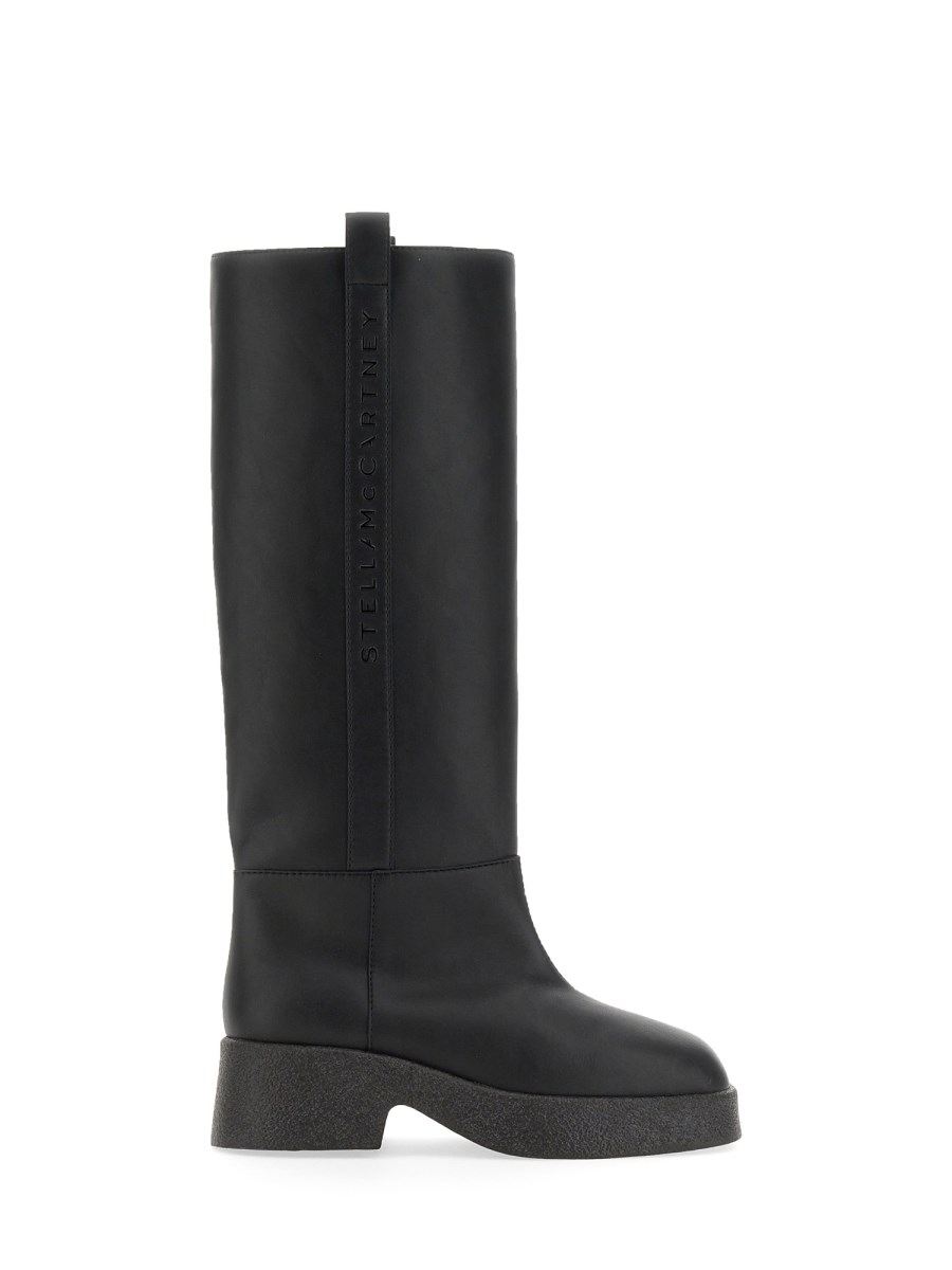 STELLA McCARTNEY FAUX LEATHER CHUNKY BOOT WITH LOGO