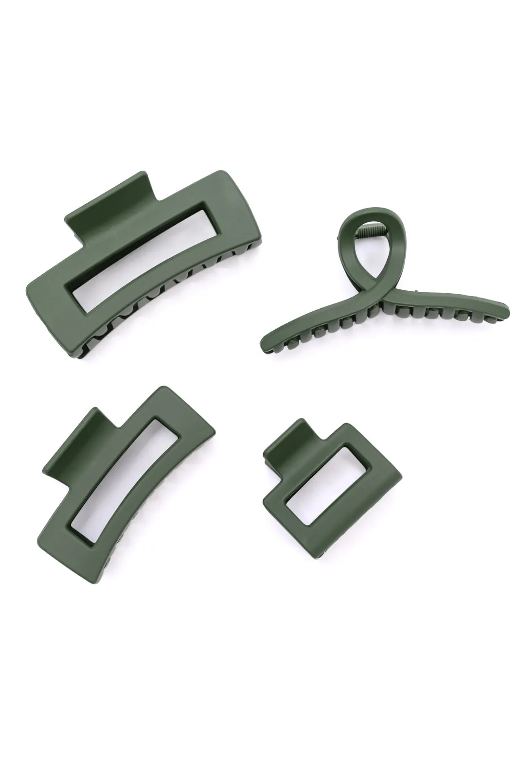 Forest Green Claw Clip Set 4