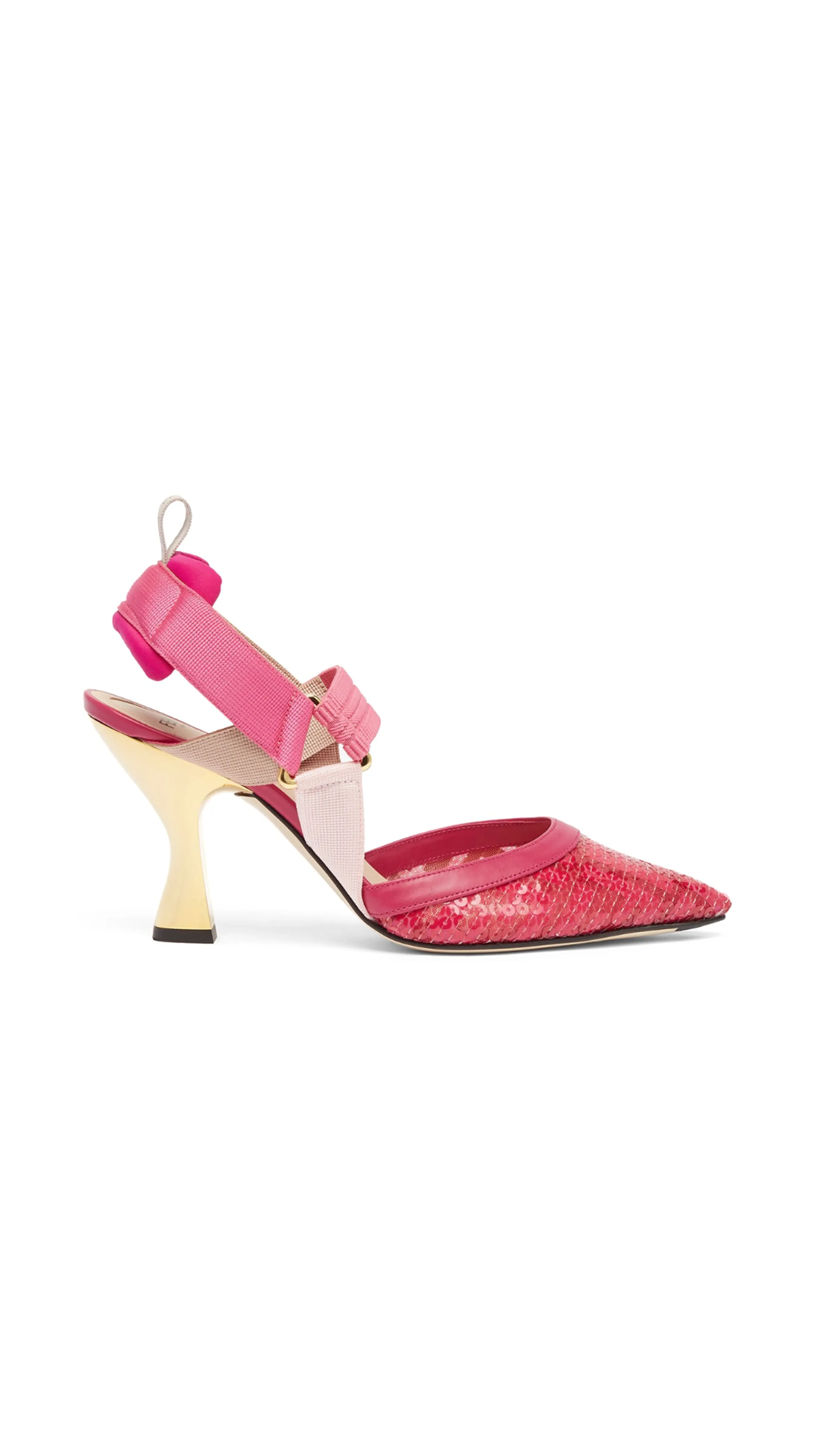 Pink Sequins Colibrì Slingback Shoes