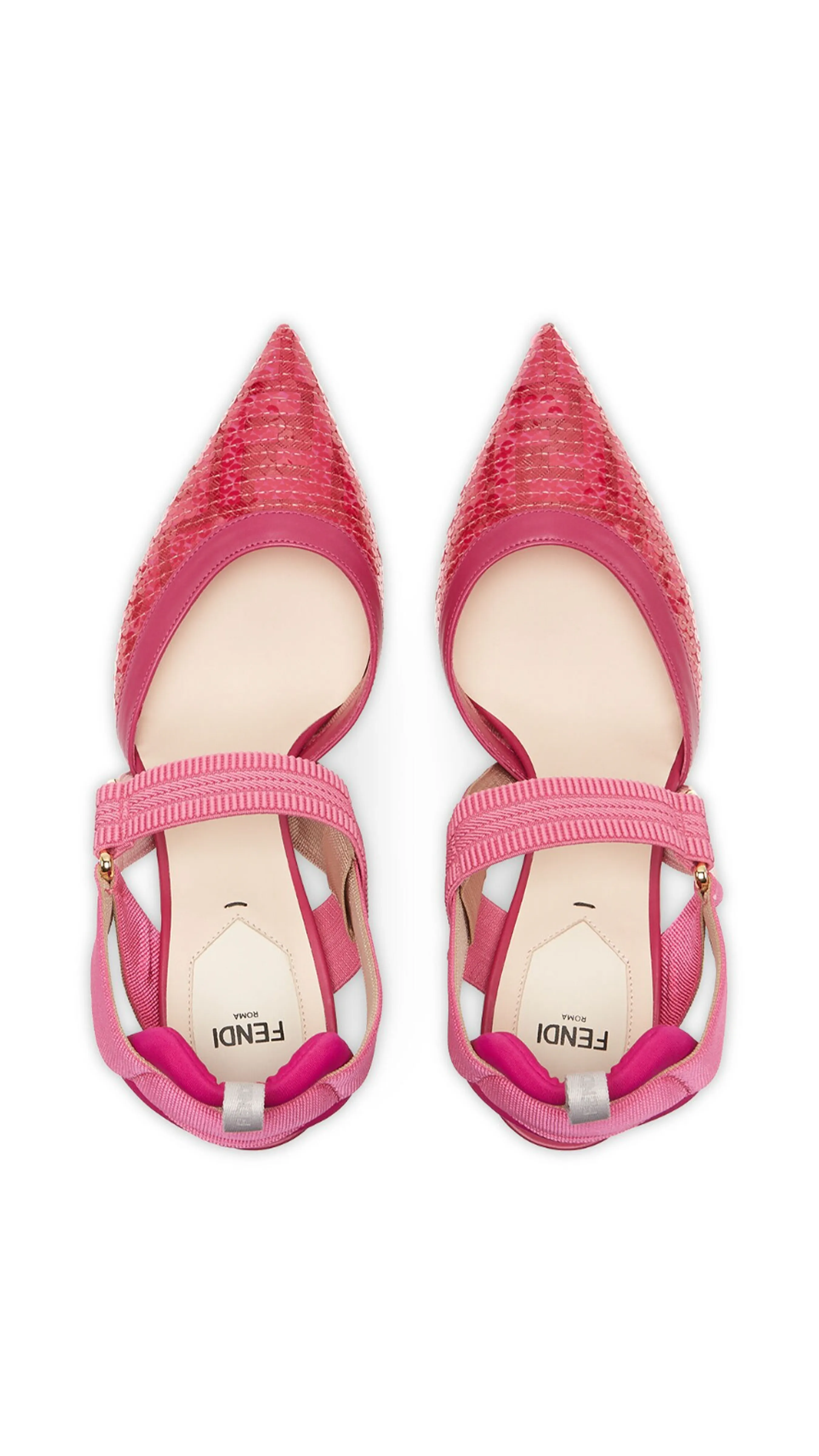 Pink Sequins Colibrì Slingback Shoes