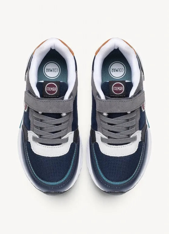 SNEAKERS COLMAR BAMBINO DALTON CROSS NAVY-LT GRAY-TEAL BLUE Y11 TG:36>39 DALT C Y11/B