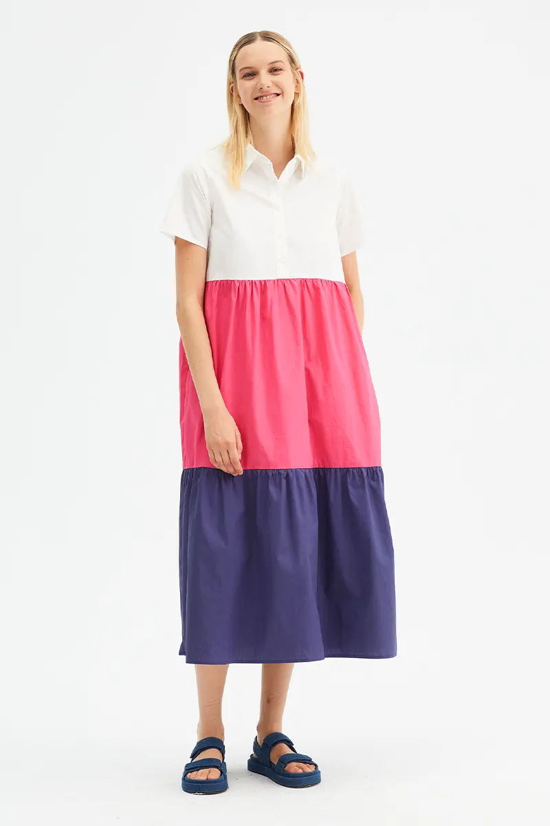 Color Block Midi Dress by COMPANIA FANTASTICA