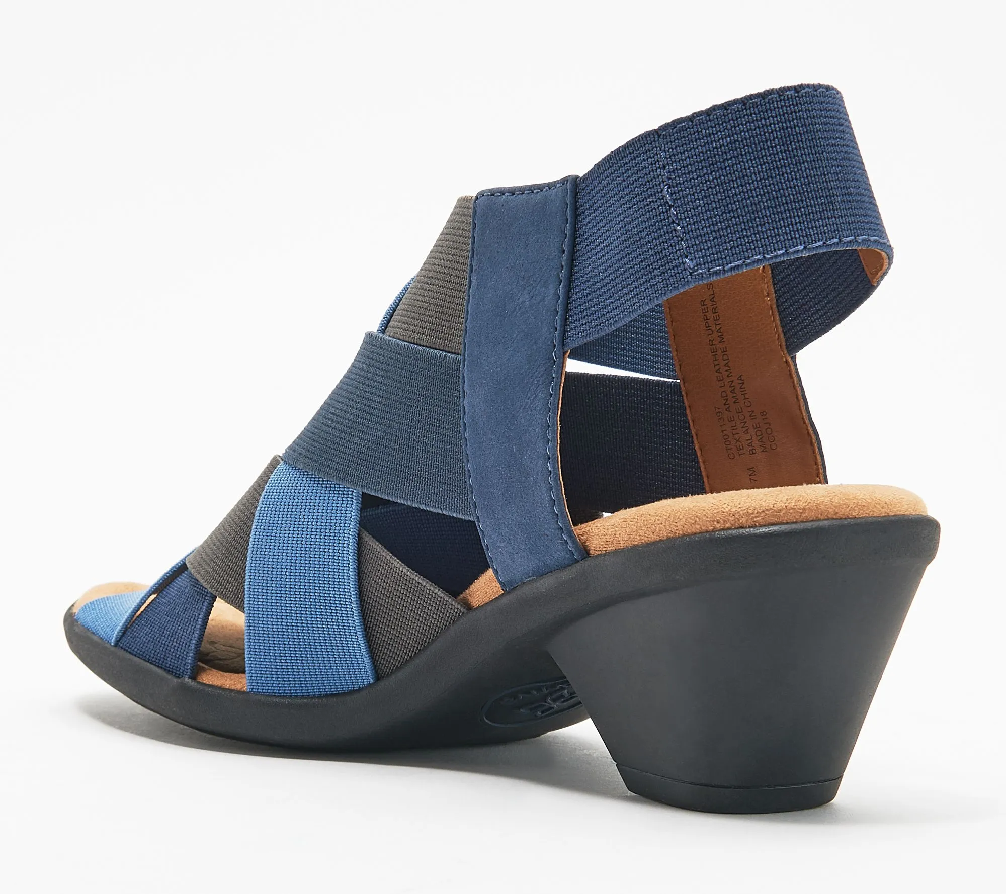 Comfortiva Farrow Block Heel Sandals with Cross Straps