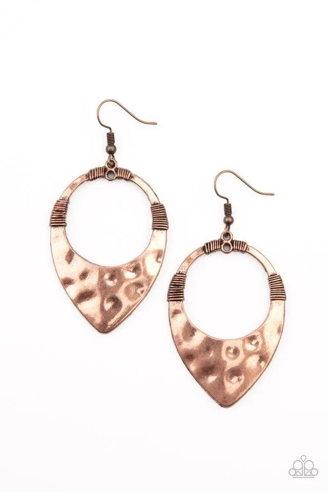 Copper Industrial Paparazzi Earring