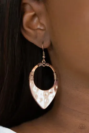 Copper Industrial Paparazzi Earring