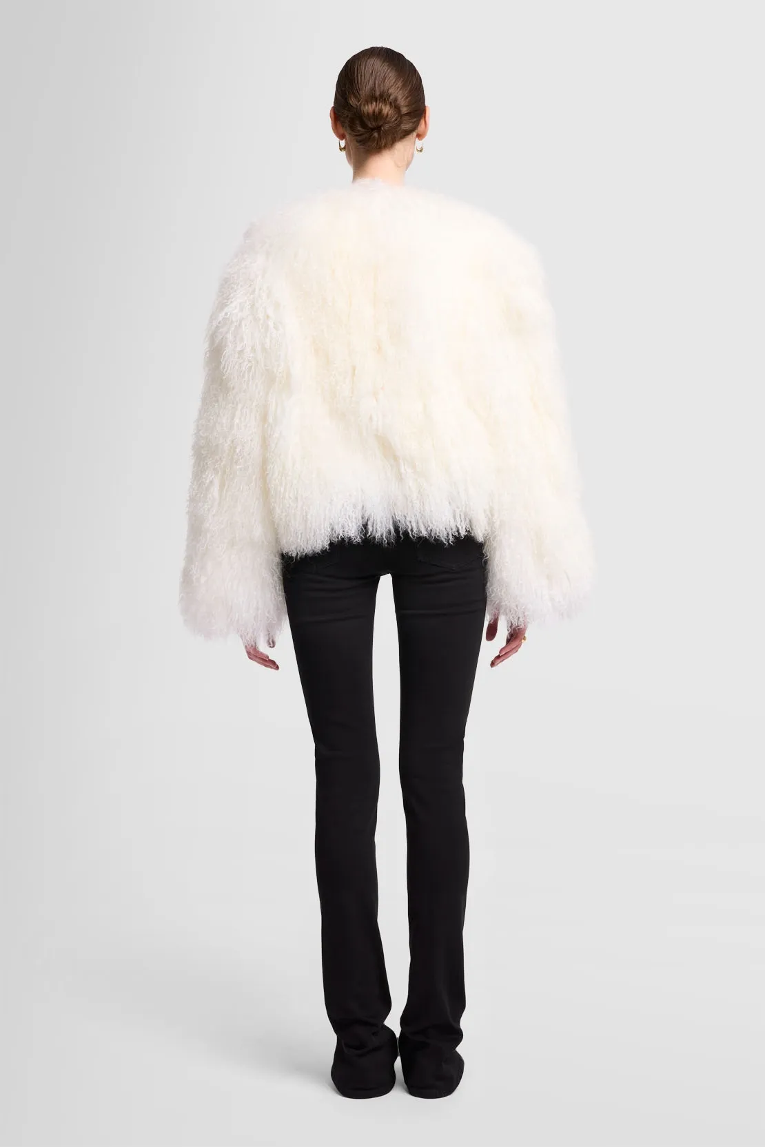 Milk Shearling Fur Jacket