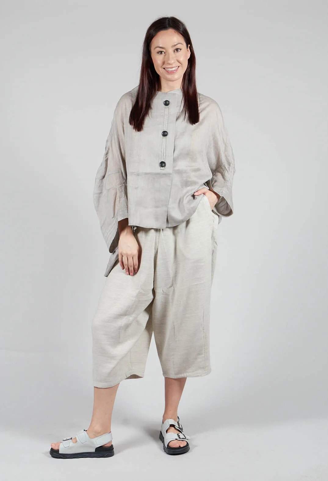 Beige Wide Leg Trouser