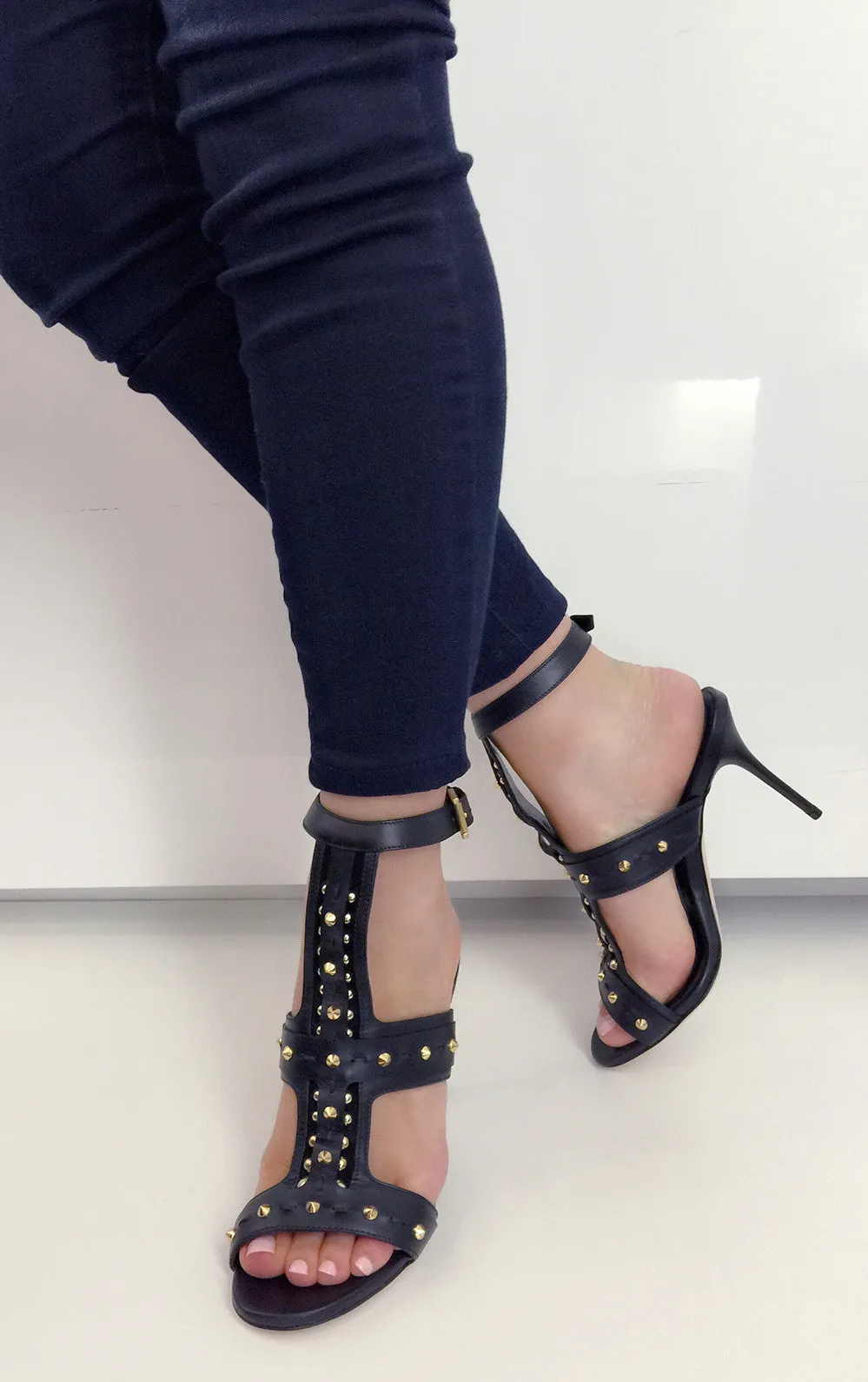 Studded Sandal, Black