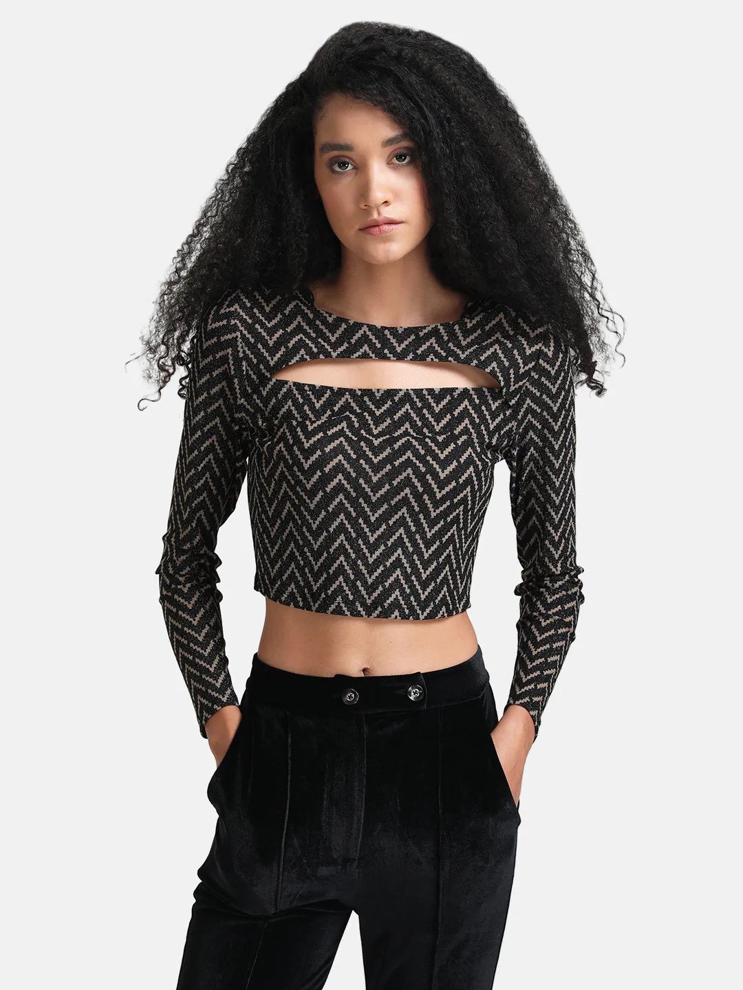 Patterned Cutout Top