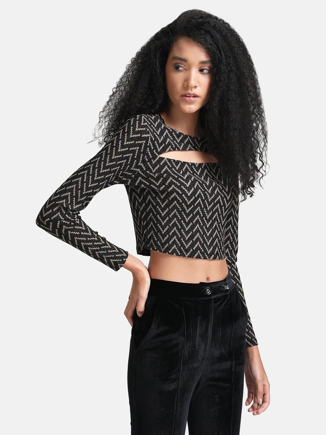 Patterned Cutout Top