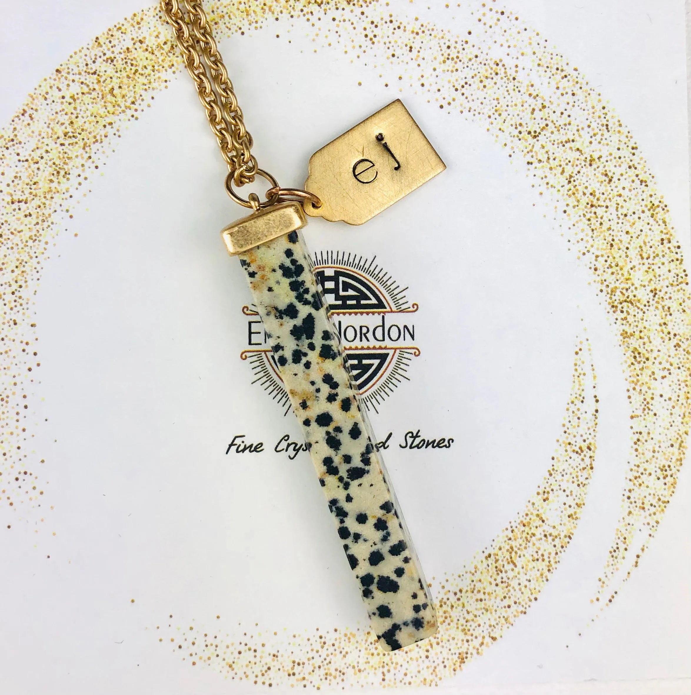 Dalmatian Stone Necklace with Spellbound Design