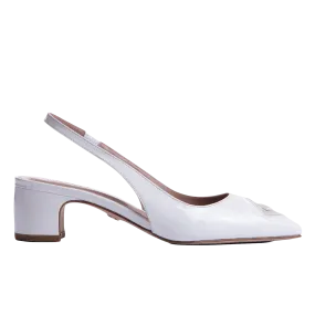 Diamond White Patent Slingback Shoes 45