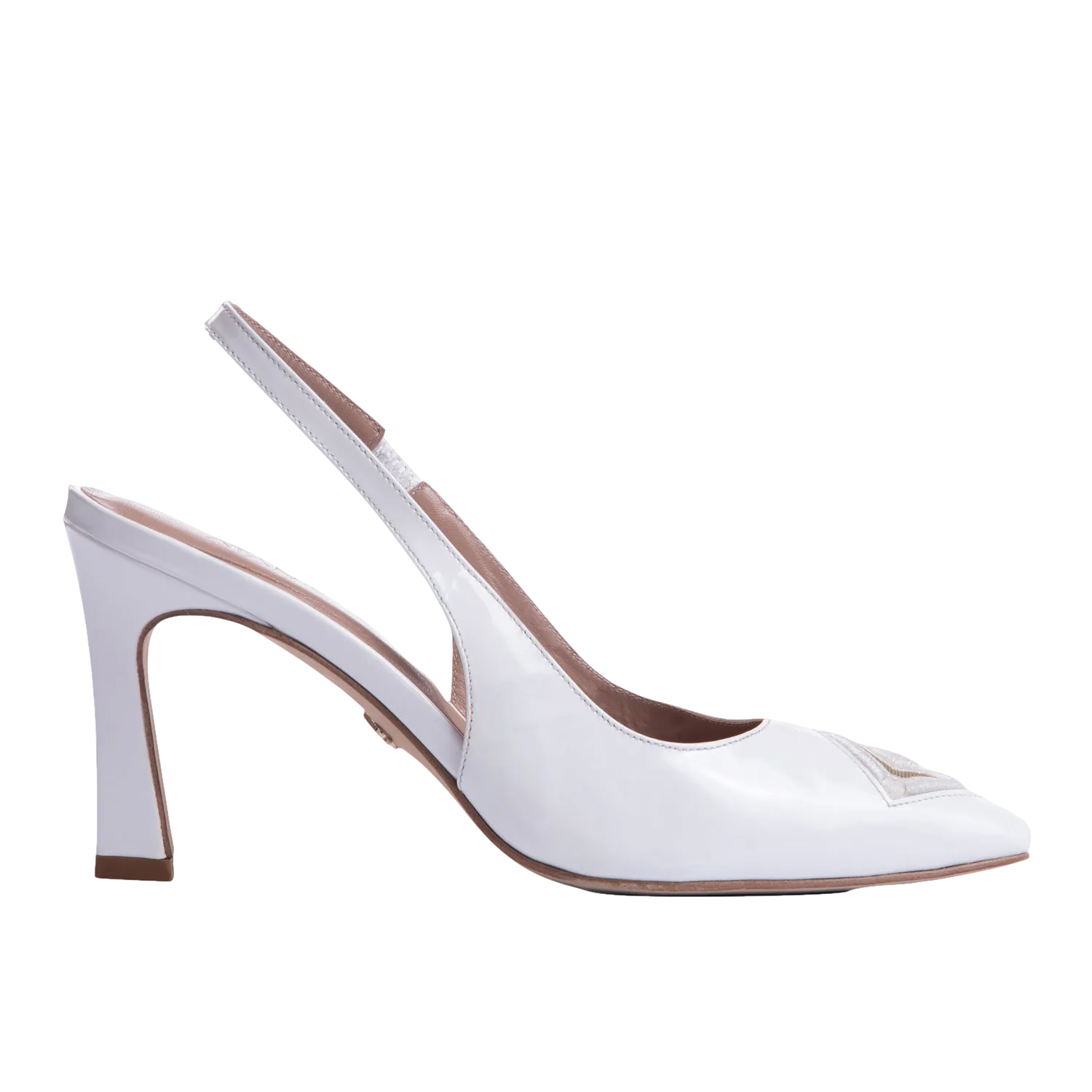 Diamond White Patent Slingback Shoes 85