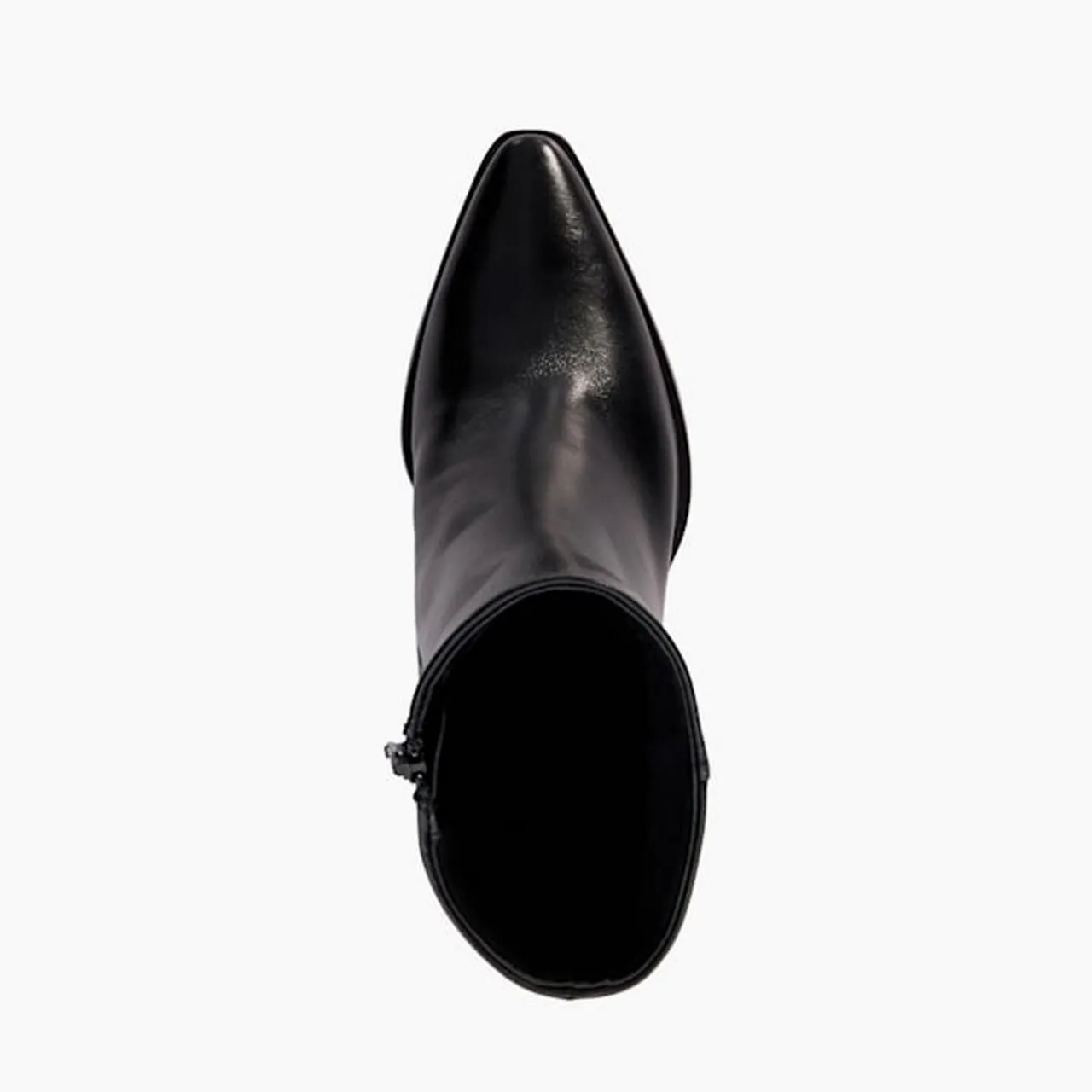 Dune London Paxten Leather Western Ankle Boots Black