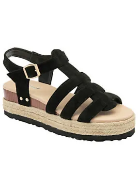 Leather Cross Strap Sandals by Landies