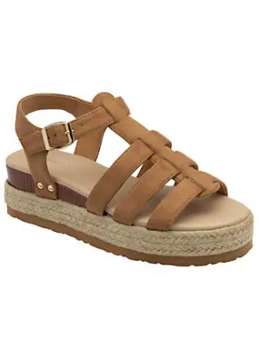 Leather Cross Strap Sandals by Landies