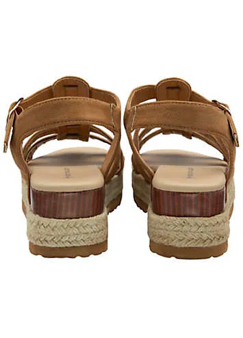 Leather Cross Strap Sandals by Landies