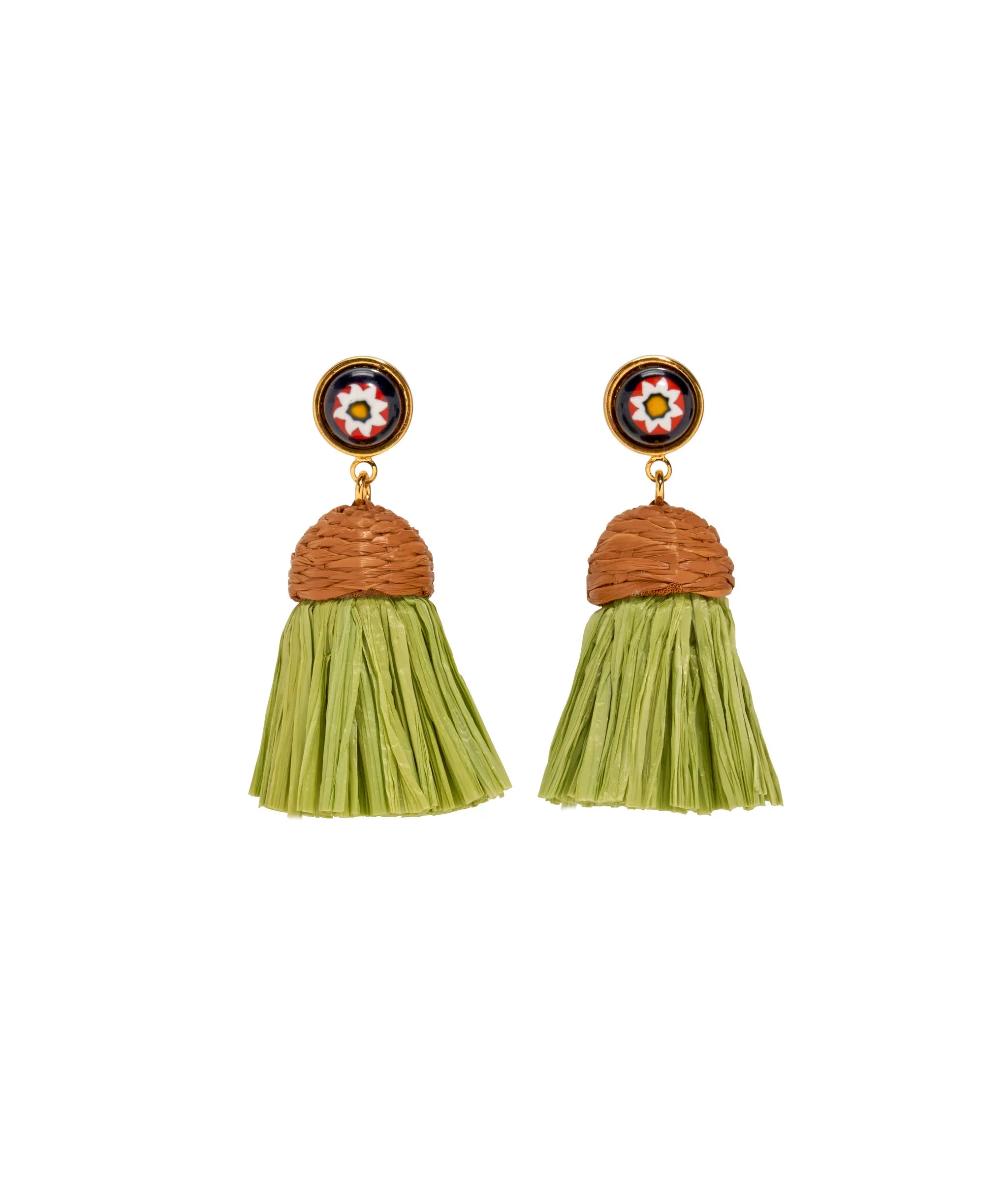 Fashionable Floral Palm Raffia Earrings