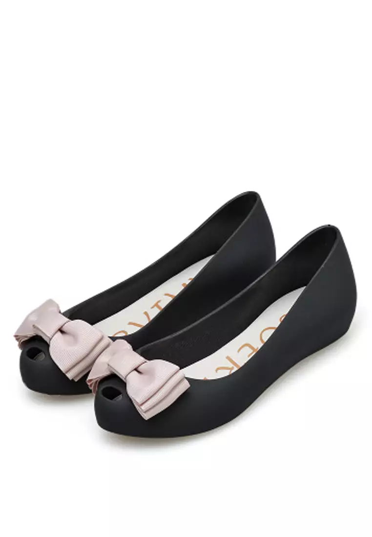 Earth Wanderlust Black Leather Mary Jane Flats Shoes