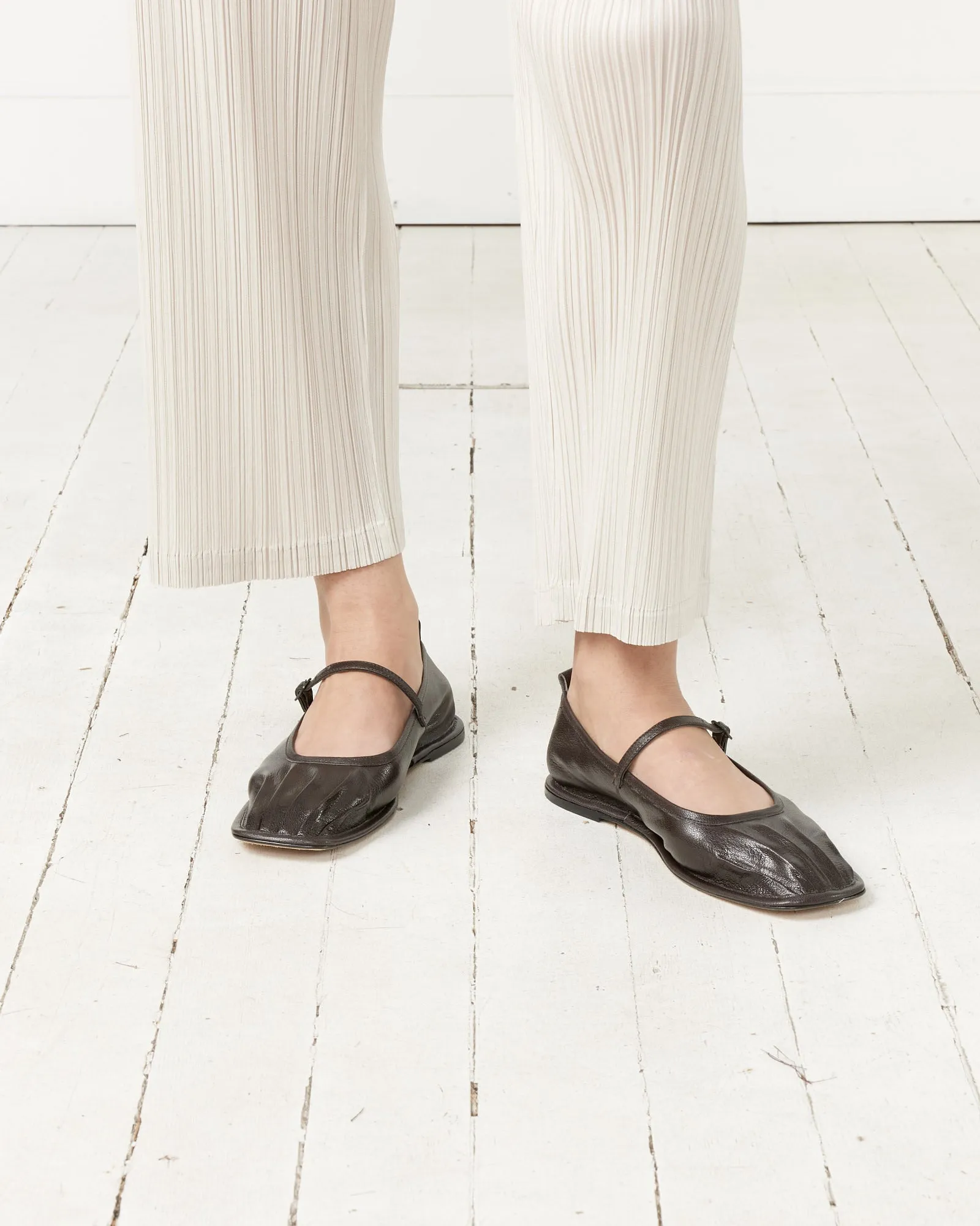 Dansa Ebony Pleated-Toe Mary Jane Flat