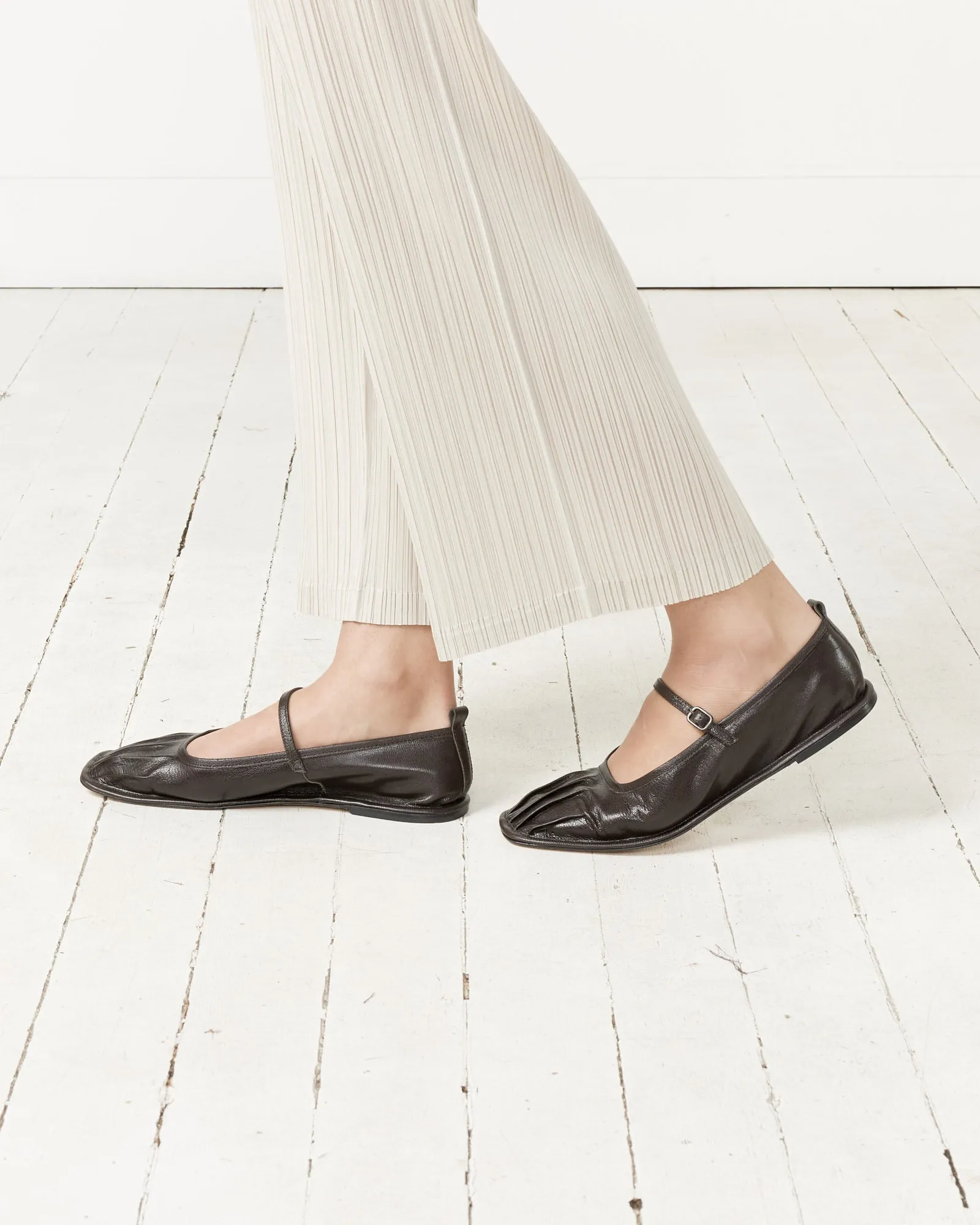 Dansa Ebony Pleated-Toe Mary Jane Flat