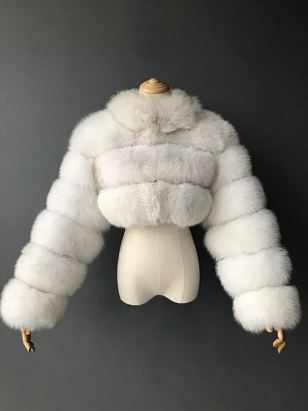 Eco-friendly Short Button-up Fur Coat