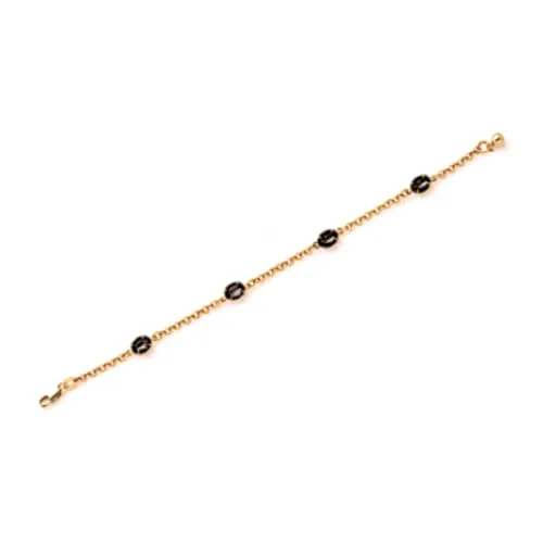 18k Gold Plated Olive Faux Stone Bracelet