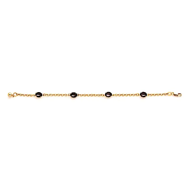 18k Gold Plated Olive Faux Stone Bracelet