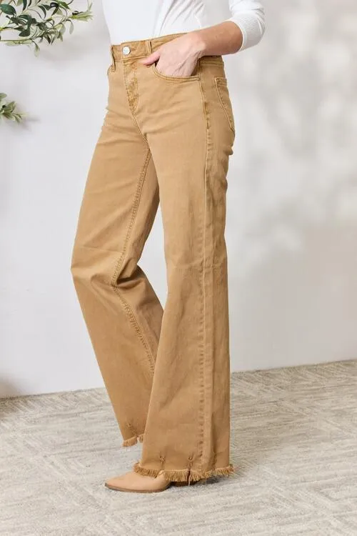 Camel High Waist Wide Leg Jeans