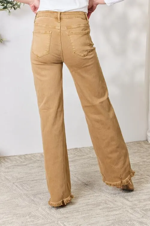 Camel High Waist Wide Leg Jeans