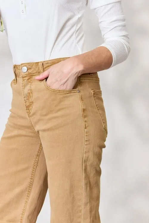 Camel High Waist Wide Leg Jeans