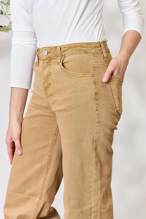 Camel High Waist Wide Leg Jeans