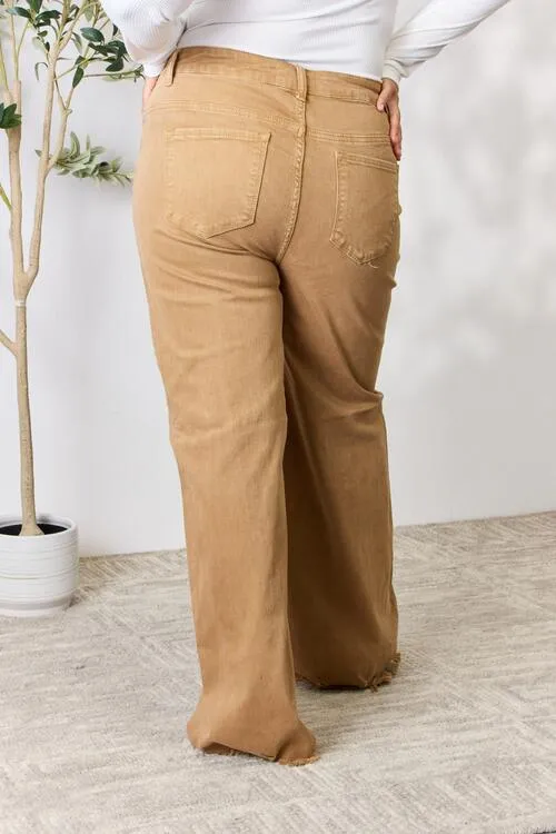 Camel High Waist Wide Leg Jeans