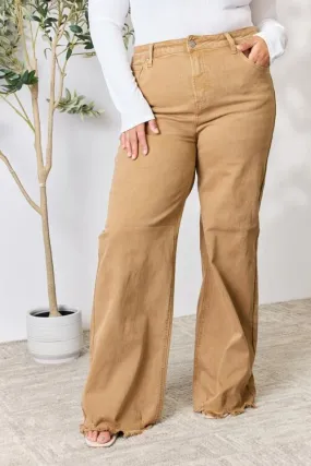 Camel High Waist Wide Leg Jeans