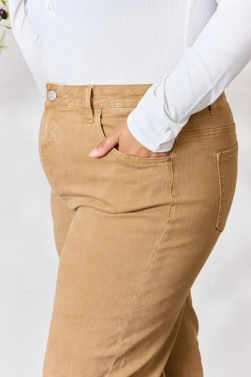 Camel High Waist Wide Leg Jeans