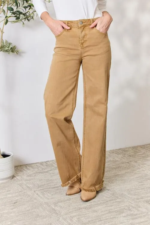 Camel High Waist Wide Leg Jeans