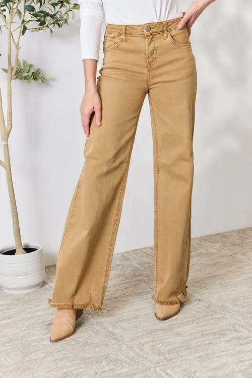 Camel High Waist Wide Leg Jeans