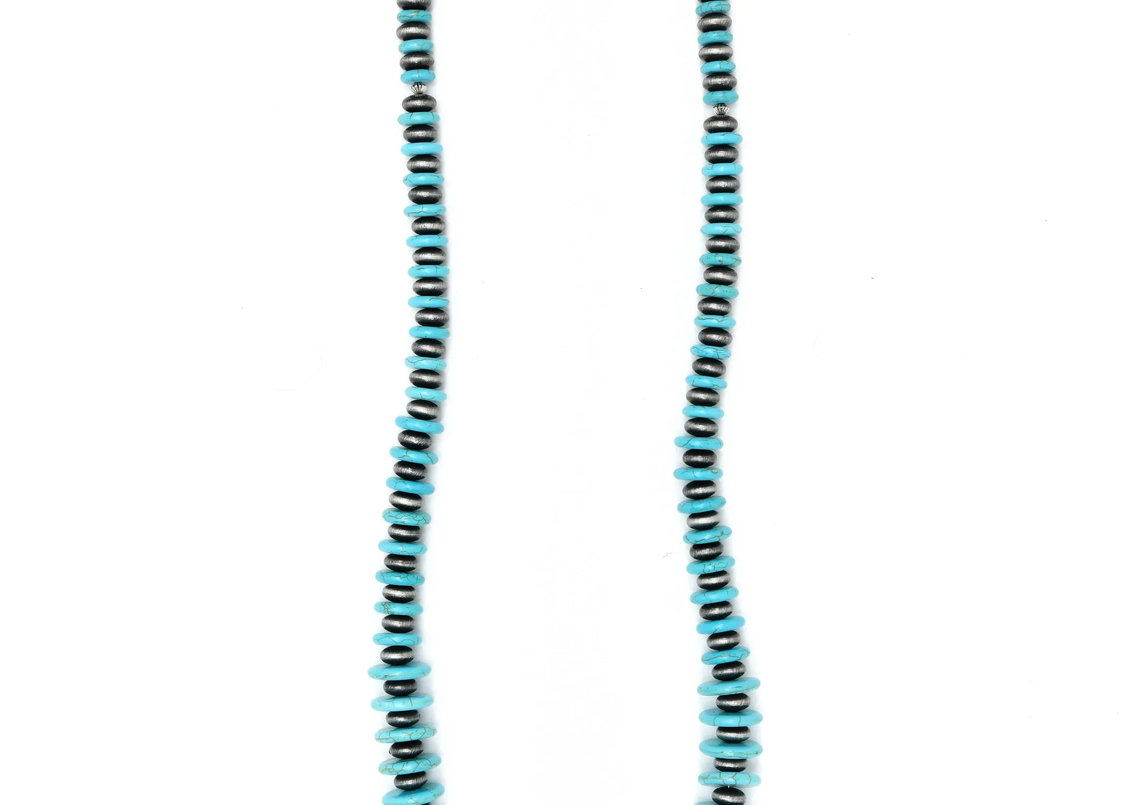 Turquoise Necklace with Faux Navajo Pearls