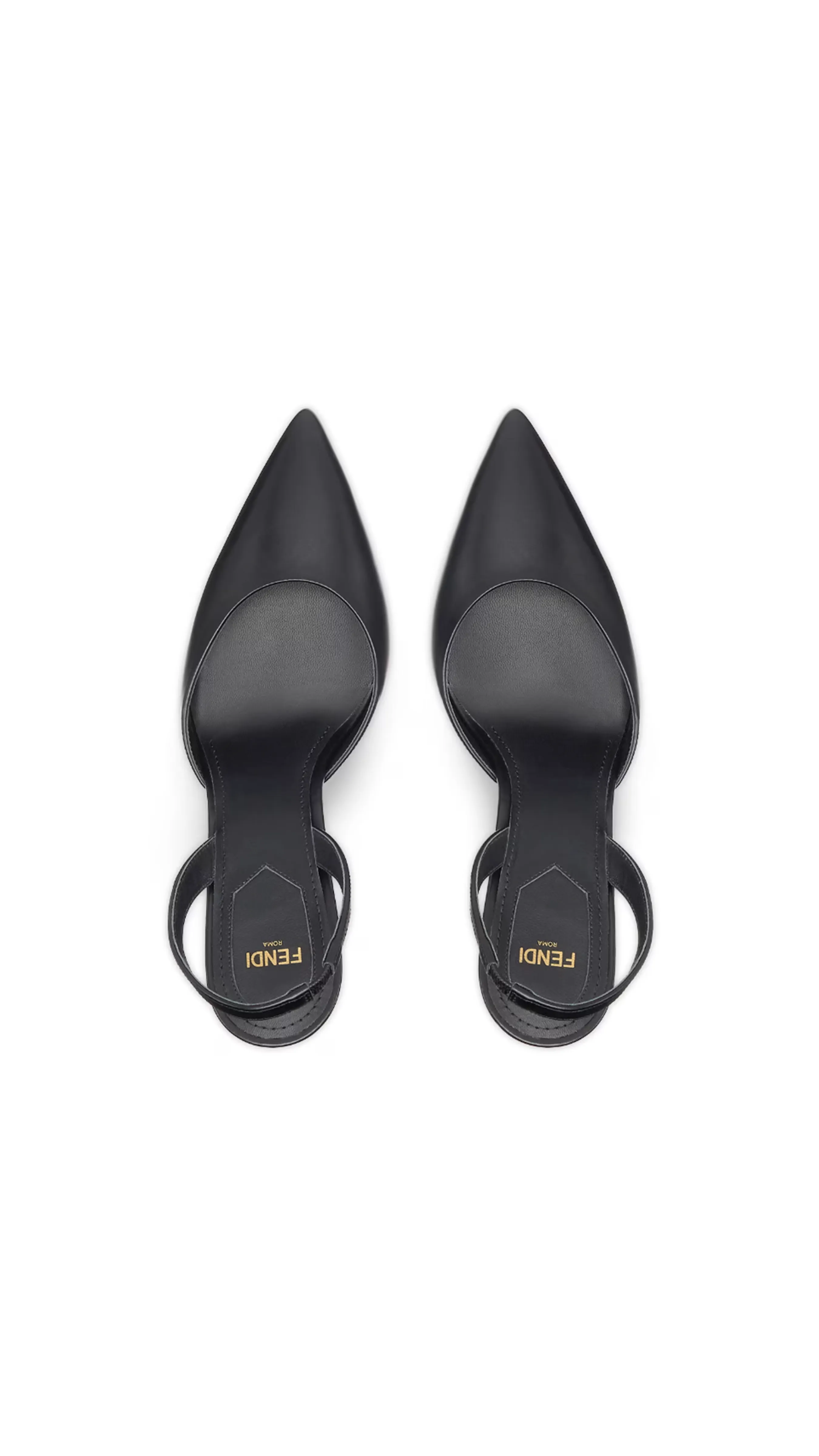 Black Fendi First Slingback Shoes