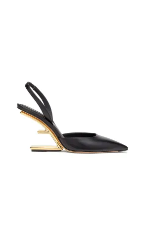 Black Fendi First Slingback Shoes