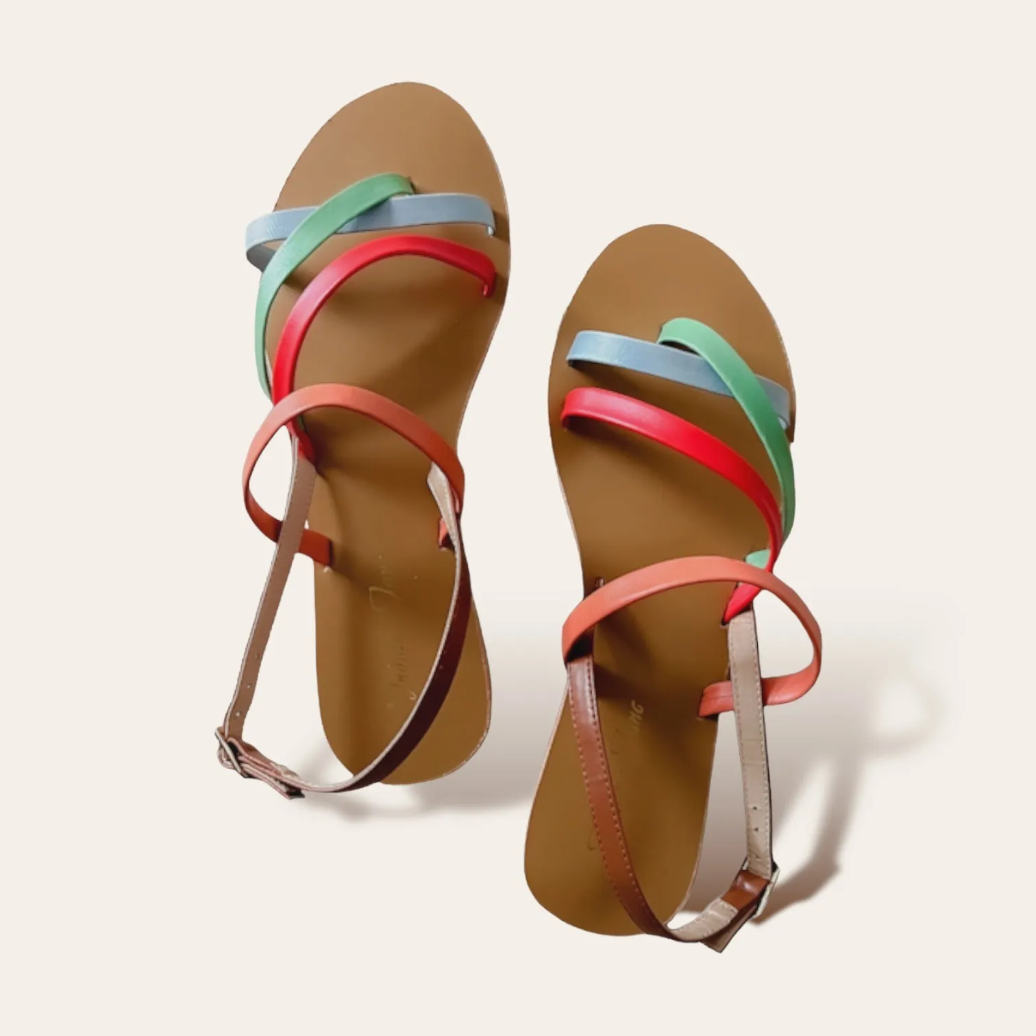 MARIE Flat Cross Strap Festive Sandals