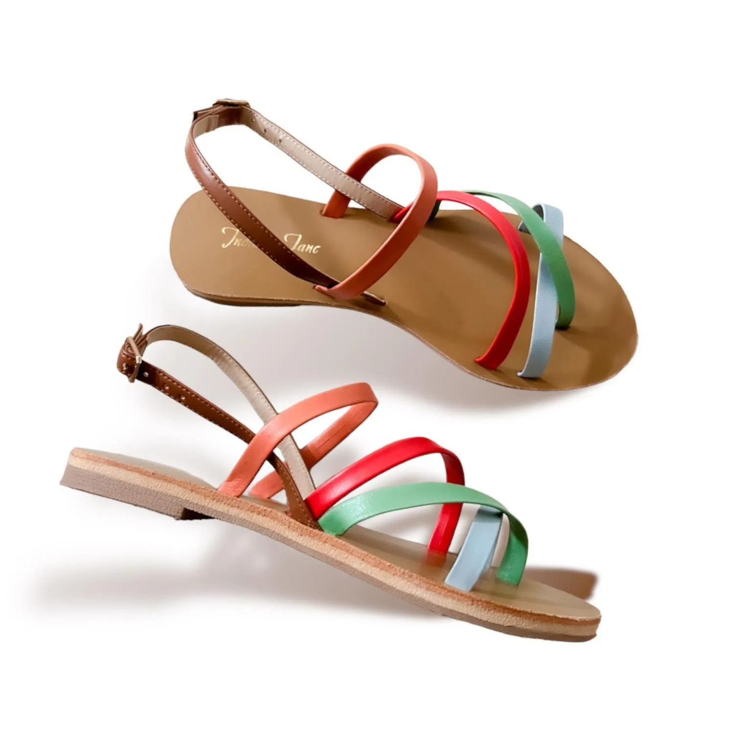 MARIE Flat Cross Strap Festive Sandals